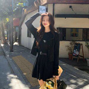 (활용도갑/3종세트) 마티니 벨트 세트 니트 원피스 가디건 투피스 st2695