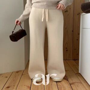 울함유 (울20/내추럴핏/포근한촉감) 리엔토 밴딩 와이드 니트 팬츠 ps5478