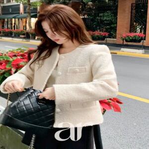 누빔안감 노카라 부클 테리 트위드 자켓 겨울자켓 데일리룩 데이트룩 출근룩 나들이룩