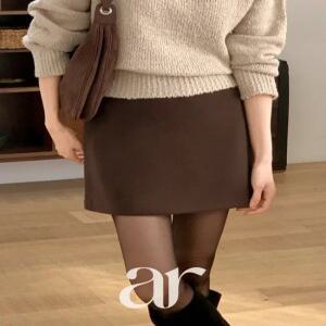 세미 A라인 겨울 미니 스커트 미니스커트 데이트룩 출근룩 나들이룩 오피스룩 겨울하객
