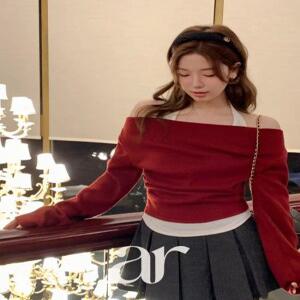 (기모버전/레이어드한듯/투웨이넥/꾸안꾸) 바리덴 기모 홀터 셔링 레이어드 티셔츠 ts