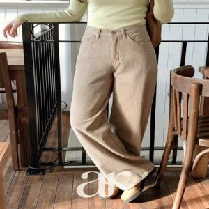 (지금입기딱좋은/기모안감/SXL/하체군살커버) 르브와 기모 코듀로이 세미 와이드 팬츠