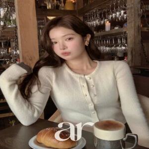 울함유 (레이어드한듯/울소재/코디걱정끝) 엘루나 배색 레이어드 일체형 울 가디건 니