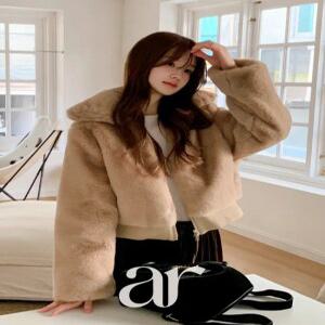 (보드랍고풍성한/보온성up) 플러피 시어링 퍼 카라 집업 점퍼 jp752