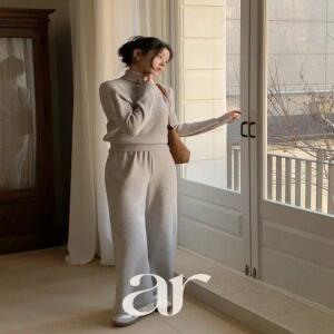 울함유 (7colors/파인울/니트팬츠set) 펜터스 파인울 폴라 니트 팬츠 투피스 세트 st3