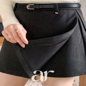 (부담없이편안하게/치마바지) 벨트 세트 미니 스커트 치마바지 편안한핏 데일리룩 출근