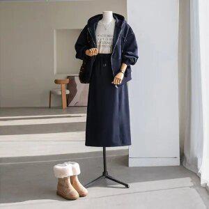 (안나앤플러스) 지넬 기모 스커트 세트[세트ECF89] 빅사이즈