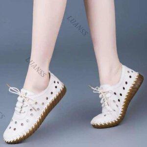 BAO7 패션 여성용 제이슈 천연 양가죽 데니시 컴포트슈즈 수제화 보트화 3cm b30