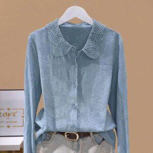 여성의류 카버 카라 블라우스 여성스러운