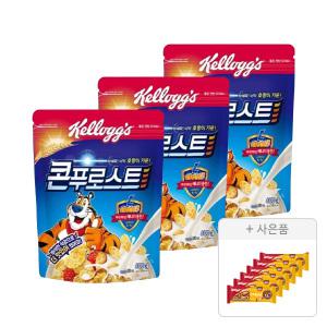 켈로그 콘푸로스트 600g, 3개 + 증정(단백질바K 50g, 6개)