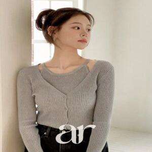 (활용도갑나시가디건세트) 홀터 나시 가디건 니트 세트 브이넥 골지니트 여리핏 레이어