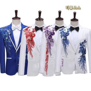 남자 남성 드레스 쟈켓 반짝이 화려한 트롯 트로트 자켓 바지 정장세트 티류으스