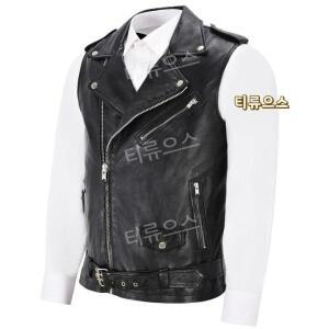 가죽 슬림핏 조끼 남자 라이더자켓 바이커 재킷 점퍼 라이딩 오토바이 바이크 티류으스