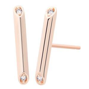 14K 골드필드 큐빅스틱 여자 심플 데일리 이어링 패션 베이직 금 핀 귀걸이