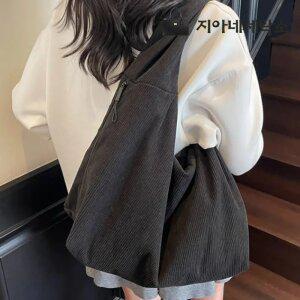 [지아네세탁소] 골덴빅백 코듀로이백 숄더백 여성가방 데일리백 빅백