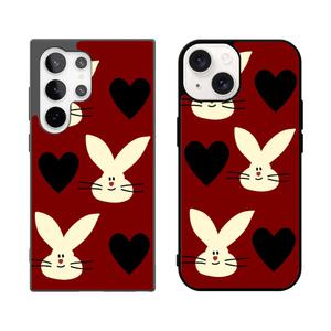 최신 귀여운 갤럭시 아이폰 케이스 토끼 하트 패턴 TPU / 핸드폰케이스 S25 S24 S23 S