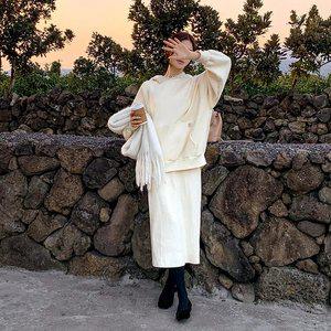 (중독템/하체커버템) 델시 밴딩 골지 롱 니트 스커트 sk6649