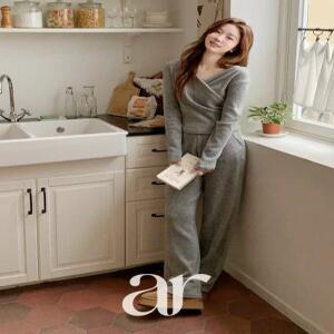 (도톰겨울ver/폭닥기모/여리핏SET) 멜팅 기모 랩 후드티 밴딩팬츠 투피스 세트 st3012