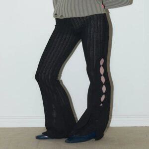 [ORDINARY HOLIDAY] 니트 부츠컷 팬츠 [BLACK]