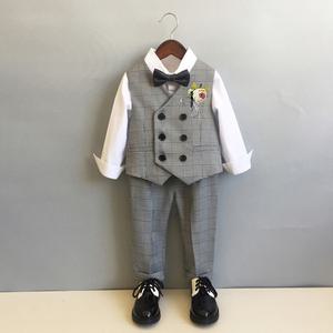 글렌체크 조끼 정장세트