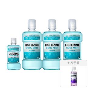 리스테린액 쿨민트 마일드 750ml, 3개+250ml, 1개+증정(토탈케어 마일드 100ml, 1개)