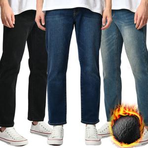 [28-42] 겨울 남자 기모청바지/빅사이즈/스판/일자/와이드/면바지/슬랙스/본딩/일자/조