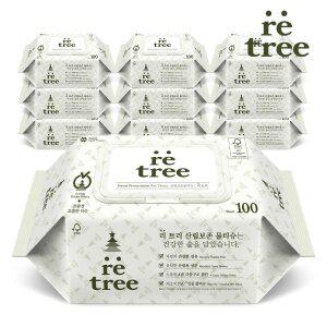 [내일도착] 리트리 4겹원단 물티슈 캡형 100매 x 10팩