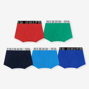유니프랜드 러비 드로즈 5매입 남아 무형광 키즈 유아 주니어 사각팬티
