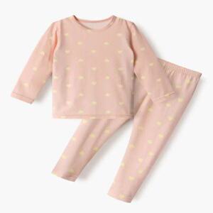 유니프랜드 라임 피치웜 9부내의 아동 유아 기모 실내복 상하세트