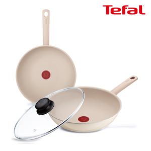 테팔 글로시샤인 3종(팬28+웍28+유리뚜껑28)