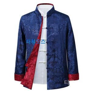 티류으스 남자치파오 남성용 중국 셔츠 스타일 재킷 전통 의류 실크 쿵푸 치파오 상의