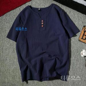 티류으스 여름 반팔 티셔츠 기성복 선비 폭염 장삼 삼베옷 계량 스님 캐주얼 남성