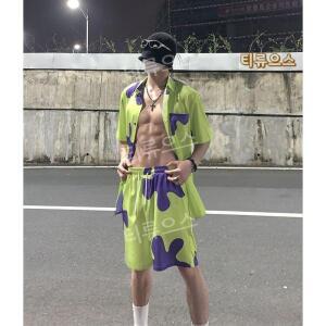 반바지 반팔 셔츠 세트 뚱이옷 뚱이잠옷 스펀지밥 캐릭터 셔츠 티류으스