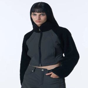 [ORDINARY HOLIDAY] 플러피 슬리브 패딩 점퍼 [CHARCOAL]