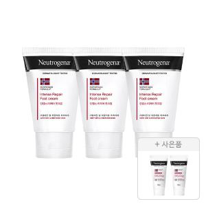 뉴트로지나 인텐스 리페어 풋크림 56g, 3개 + 증정(인텐스 리페어 시카 에멀젼 15ml,