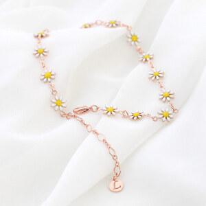 데이지 / 14Kgp 여자 패션 레이어드 로즈골드 체인 예쁜 우정 체인 발찌