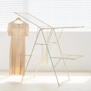 [홈앤미] 튼튼한 대형 접이식 4단 빨래건조대 외 빨래바구니 이불건조대