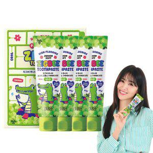 [자연유래 99%] 지.그.비 대용량 고불소 구취제거 주니어 어린이치약 청포도향 117g 4