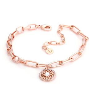 데레사 / 14Kgp 여자 패션 볼드 레이어드 로즈골드 언발란스 체인 예쁜 우정 팔찌