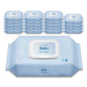 대용량 즐거운집 비데티슈 80매 20팩 순수 비데물티슈 넓은 저자극 안전한