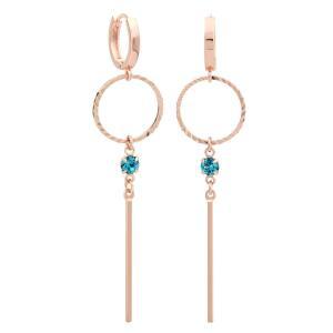 심플 롱 드롭 베이직 큐빅 오르넬라 14K 골드핀 원터치 귀걸이