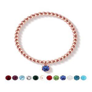 14Kgp 스와로브스키 크리스탈 제작 탄생석 선물 4mm 볼 체인 패션 팔찌