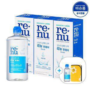 [공식] 바슈롬 리뉴 후레쉬 렌즈세척액 500ml x3개 (+120ml +60ml)