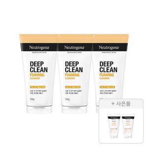 뉴트로지나 NEW 딥클린 포밍 클렌저 150g, 3개 + 증정(아크네 폼 10g, 2개)