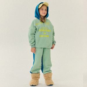 블럭후드후리스상하복(라이트그린)