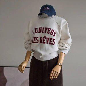 (안나앤모드) reves 부클 자수 맨투맨[티셔츠EAS14]