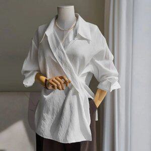 (안나앤모드) A. 포인 텐셀 랩 블라우스 [셔츠D0630R02]