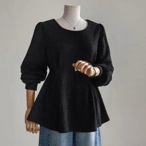 (안나앤플러스) A. 셀레네 페플럼 블라우스티[티셔츠D1023H02] 빅사이즈