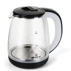 키친아트 1.8L 유리포트 사무실 커피포트기 무선전기주전자 블랙