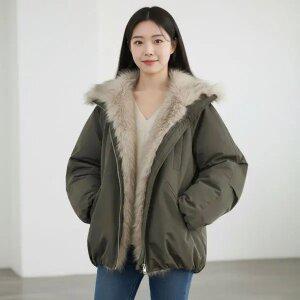 엘르 폭스퍼 야상 점퍼_RE4JP048